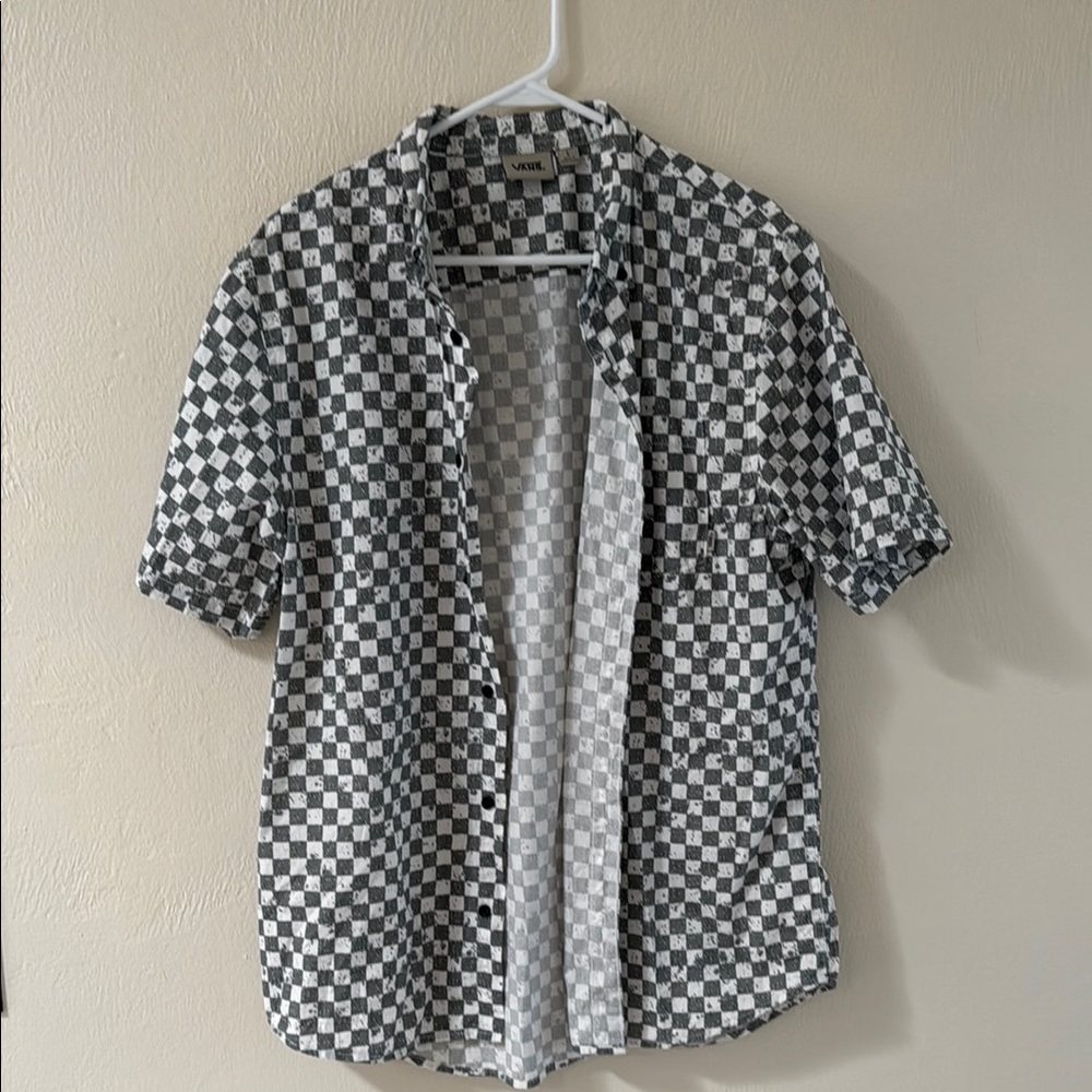 Vans Black and White Casual Button Down Shirt